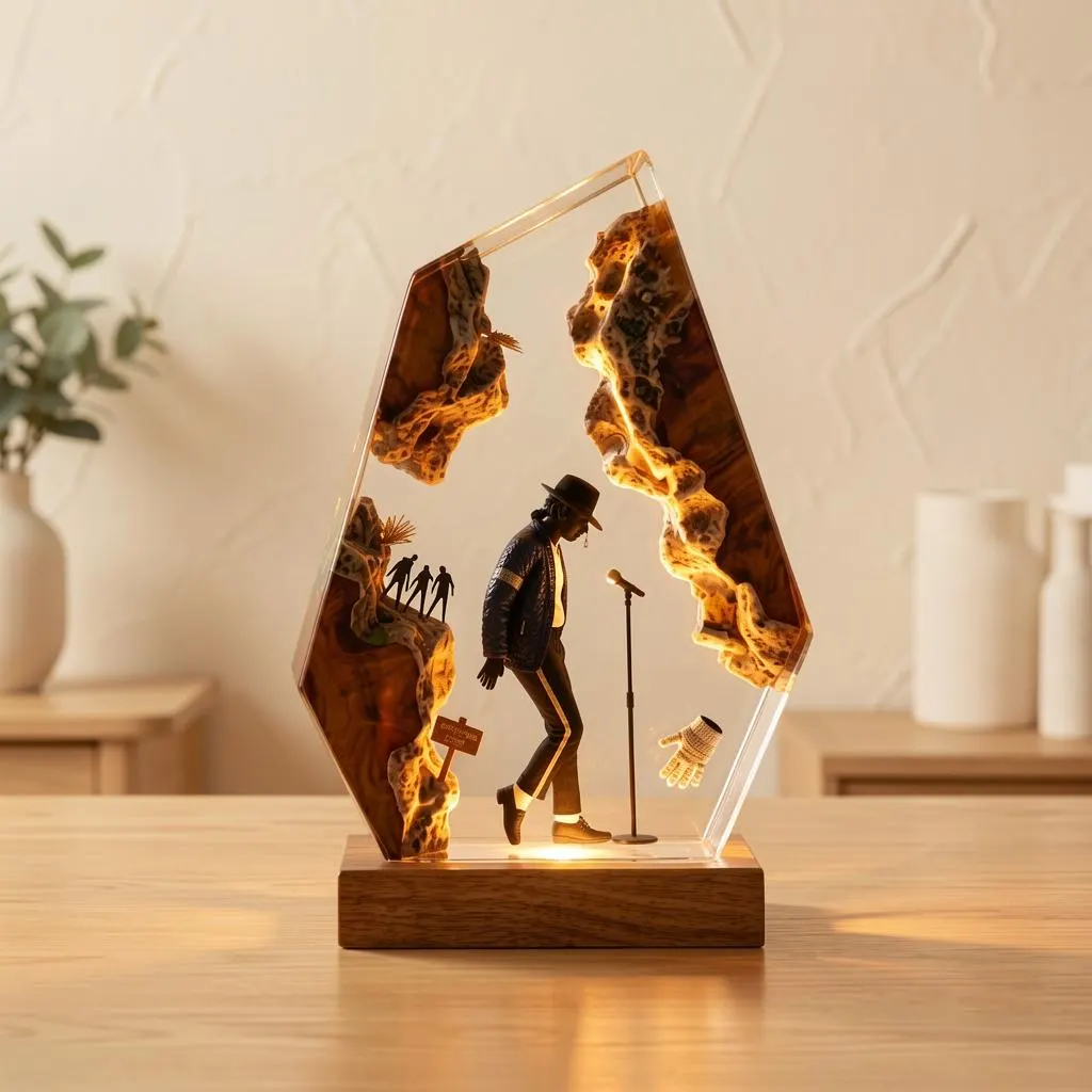 Handcrafted Resin Art LED Table Lamp – Music Performer Scene Decor