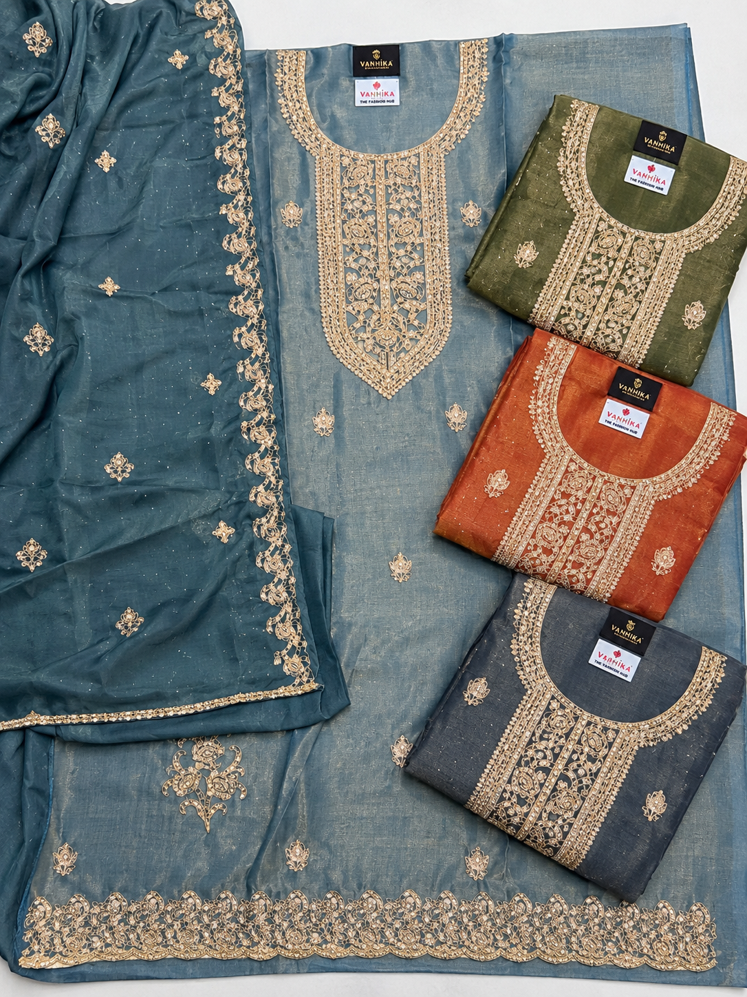 Embroidered Silk Suit