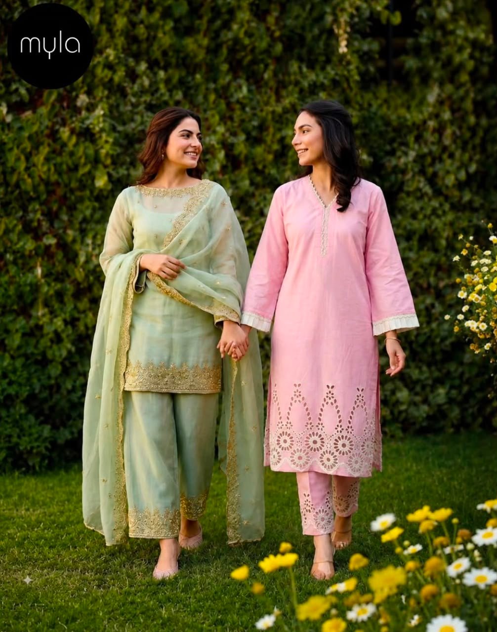 Myla Embroidered Cotton Kurta Set
