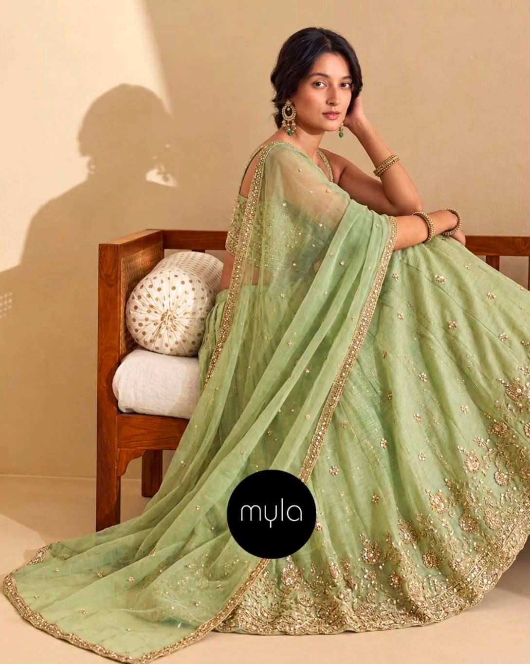 Myla Embroidered Organza lahenga