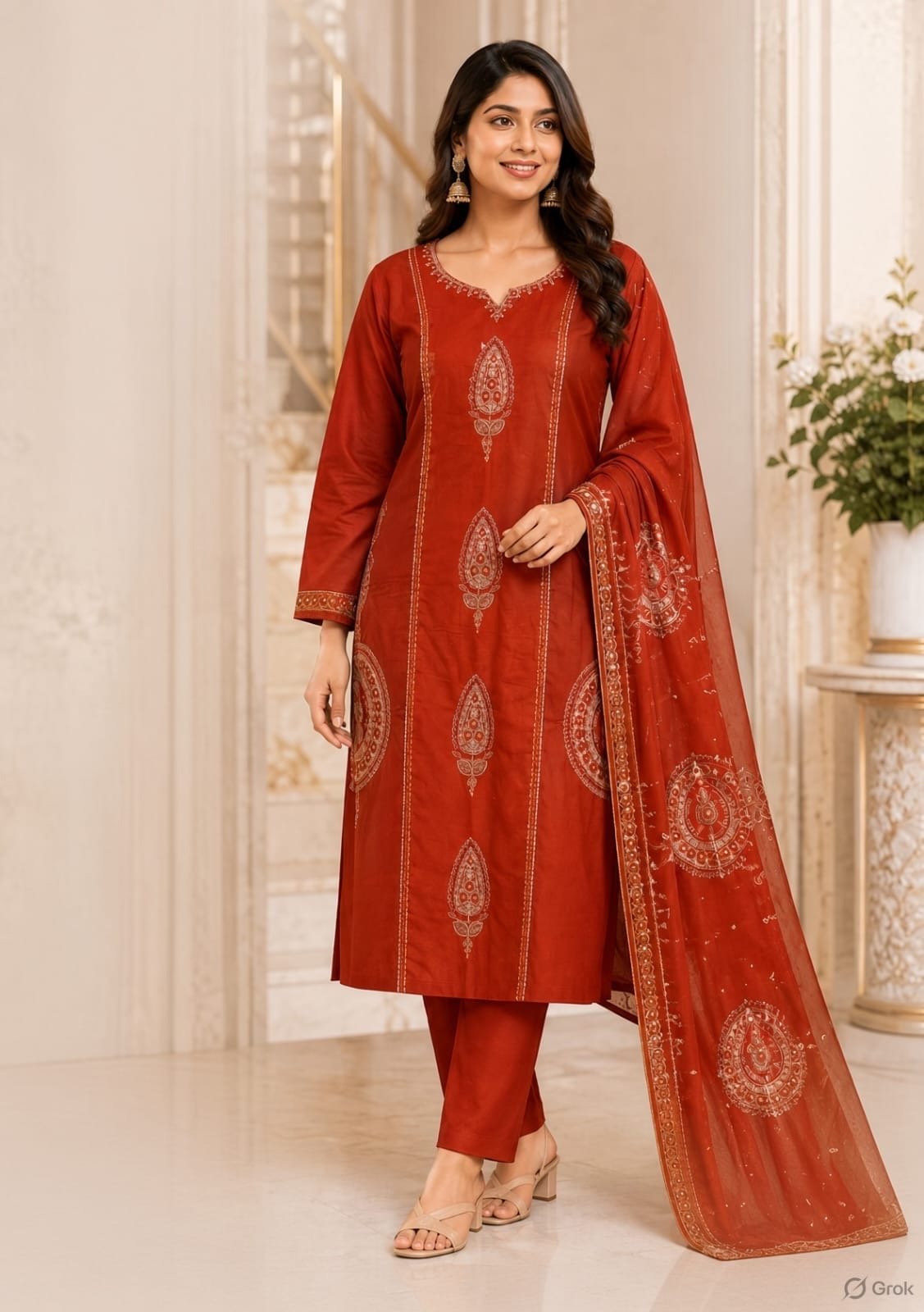 Embroidered Straight Cut Kurta Set