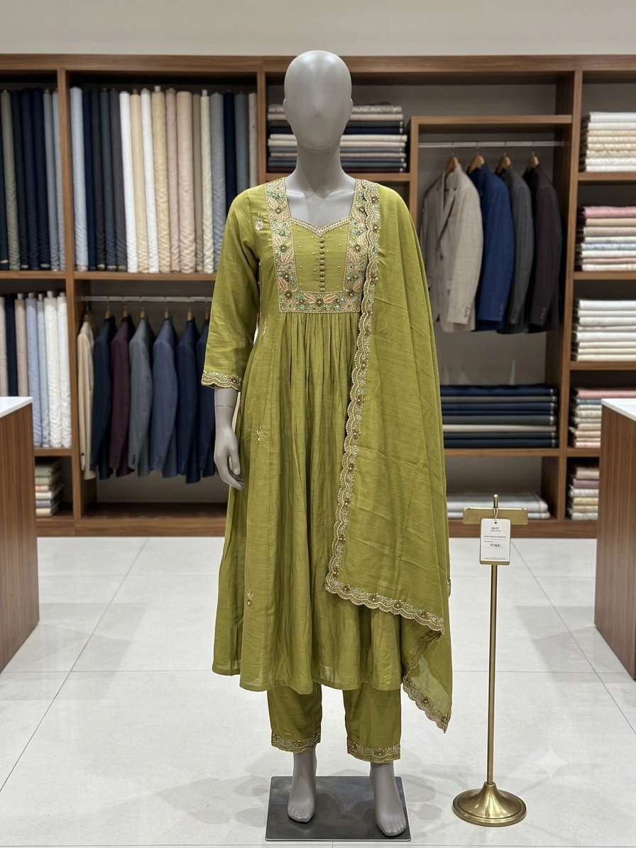 Embroidered COTTON FROK SUIT