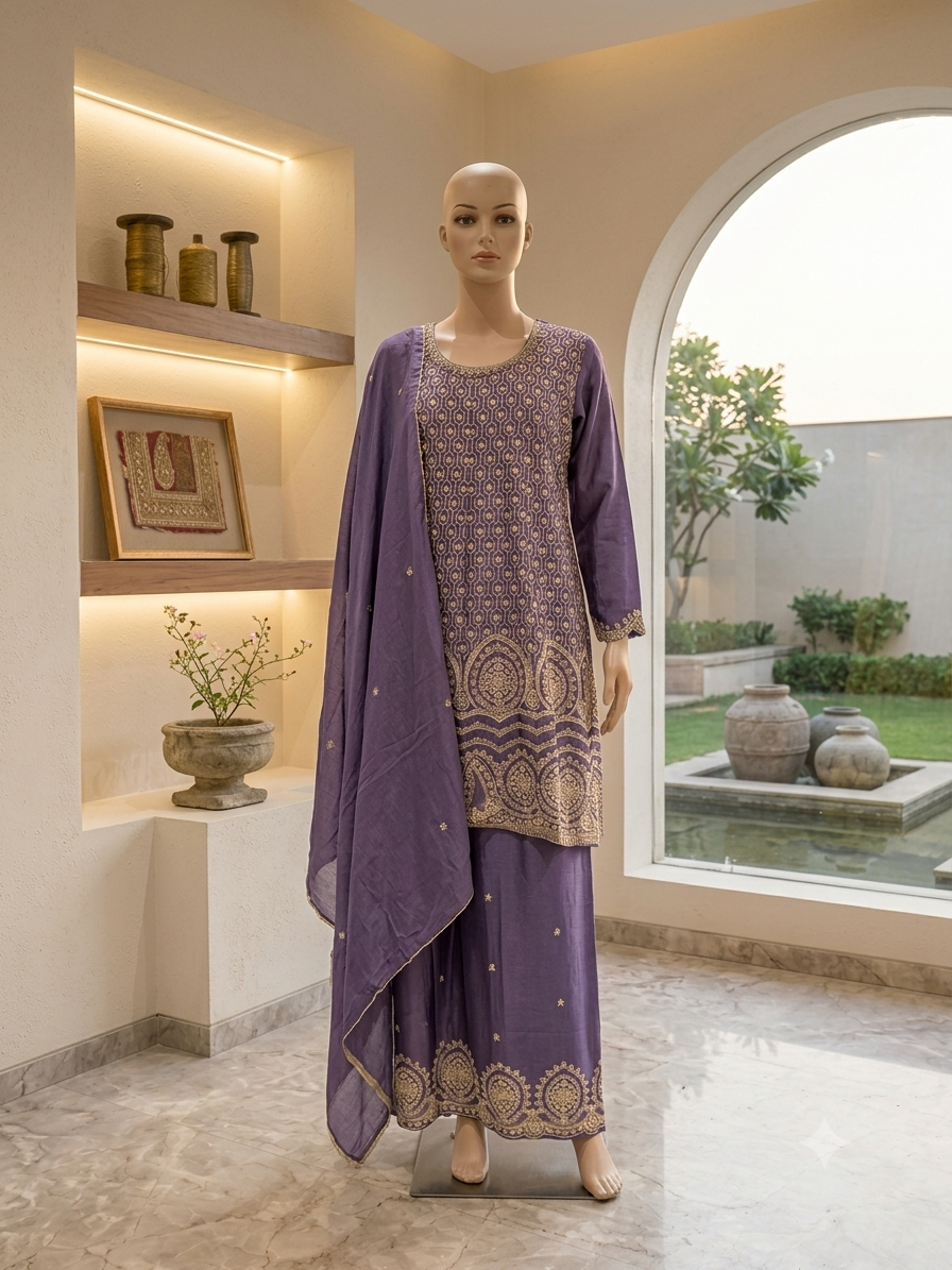 ELEGANT FROK-SUIT WITH PLAZZO