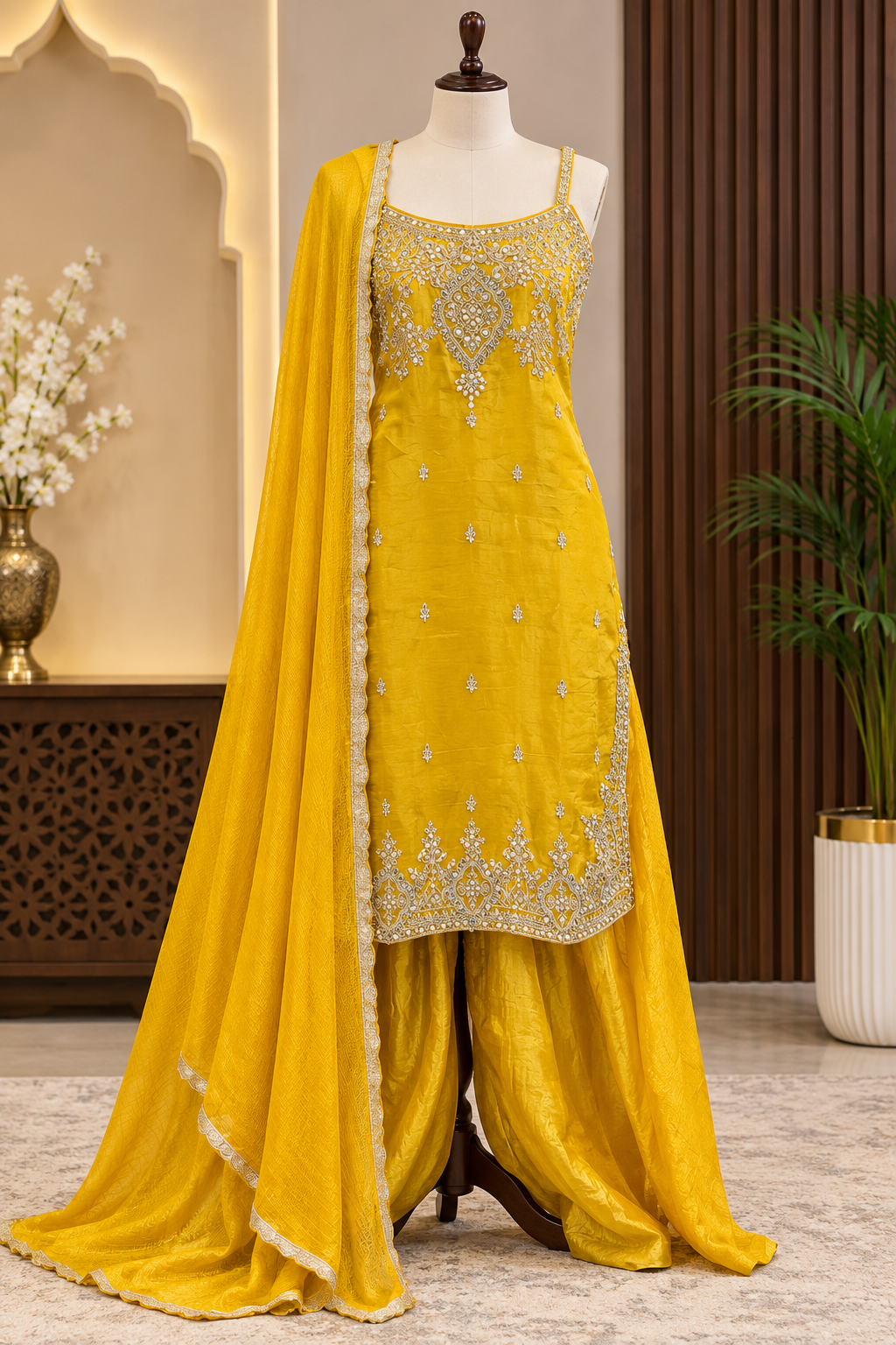 WESTERN-DRESS WITH TISSUE FABRIC FLAPPER