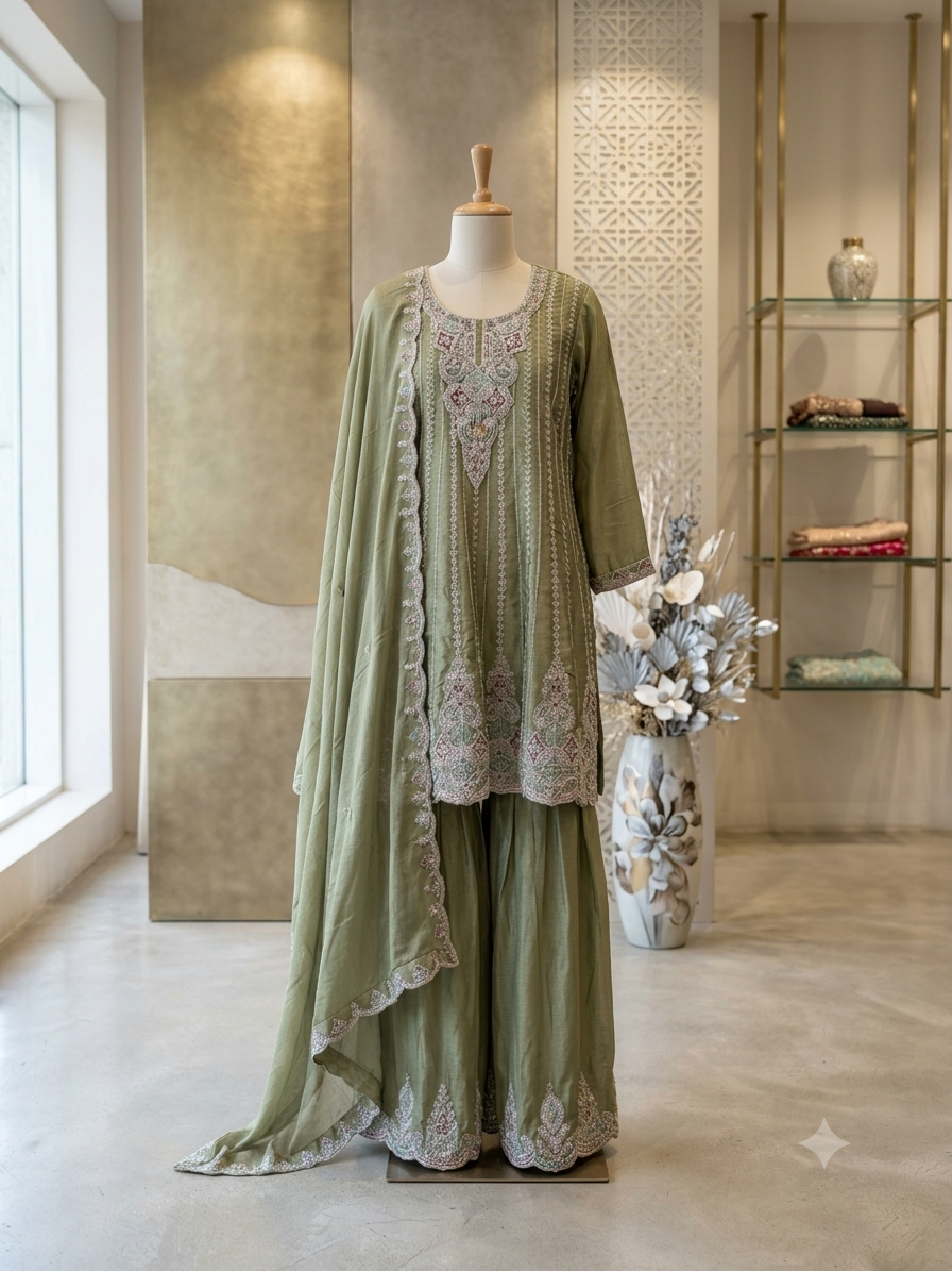 ELEGANT PAEPLAM DRESS WITH FLAPPER