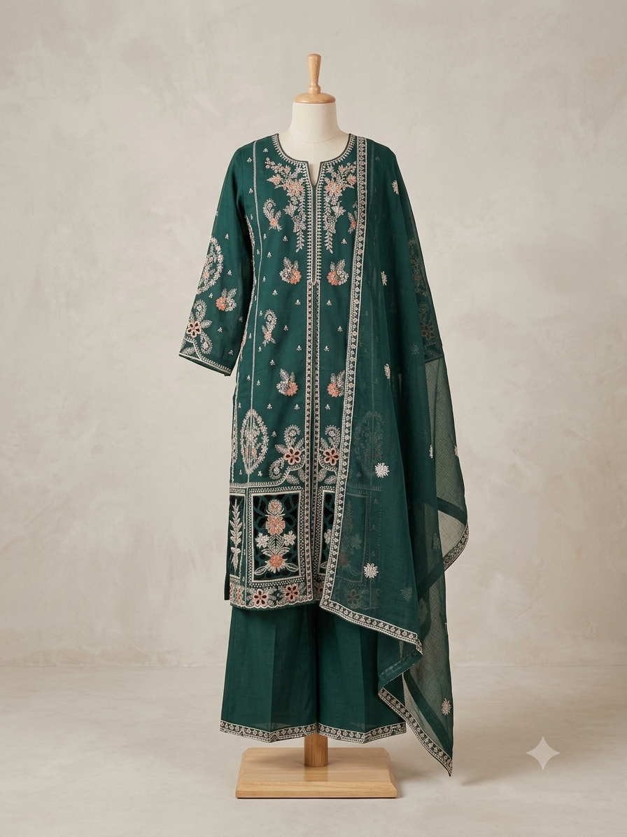 PAKISTANI SHERWANI LOOK CUT-WORK SUIT
