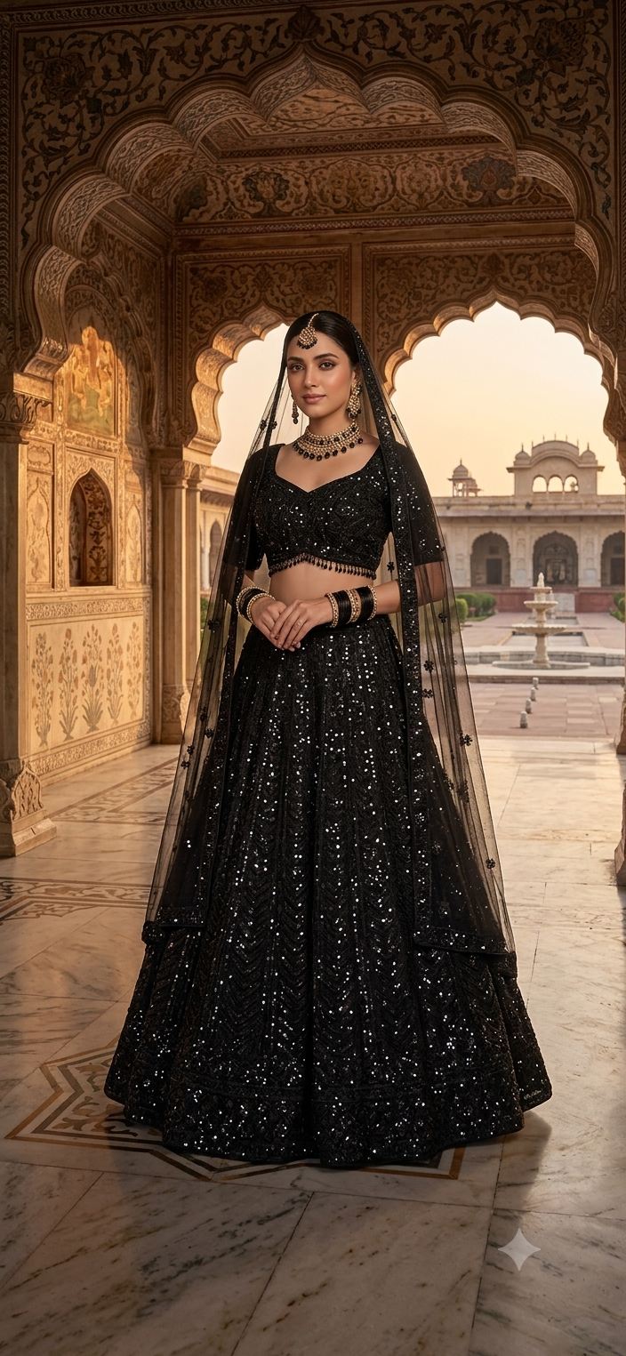 Embroidered Sequin Lehenga Choli Set