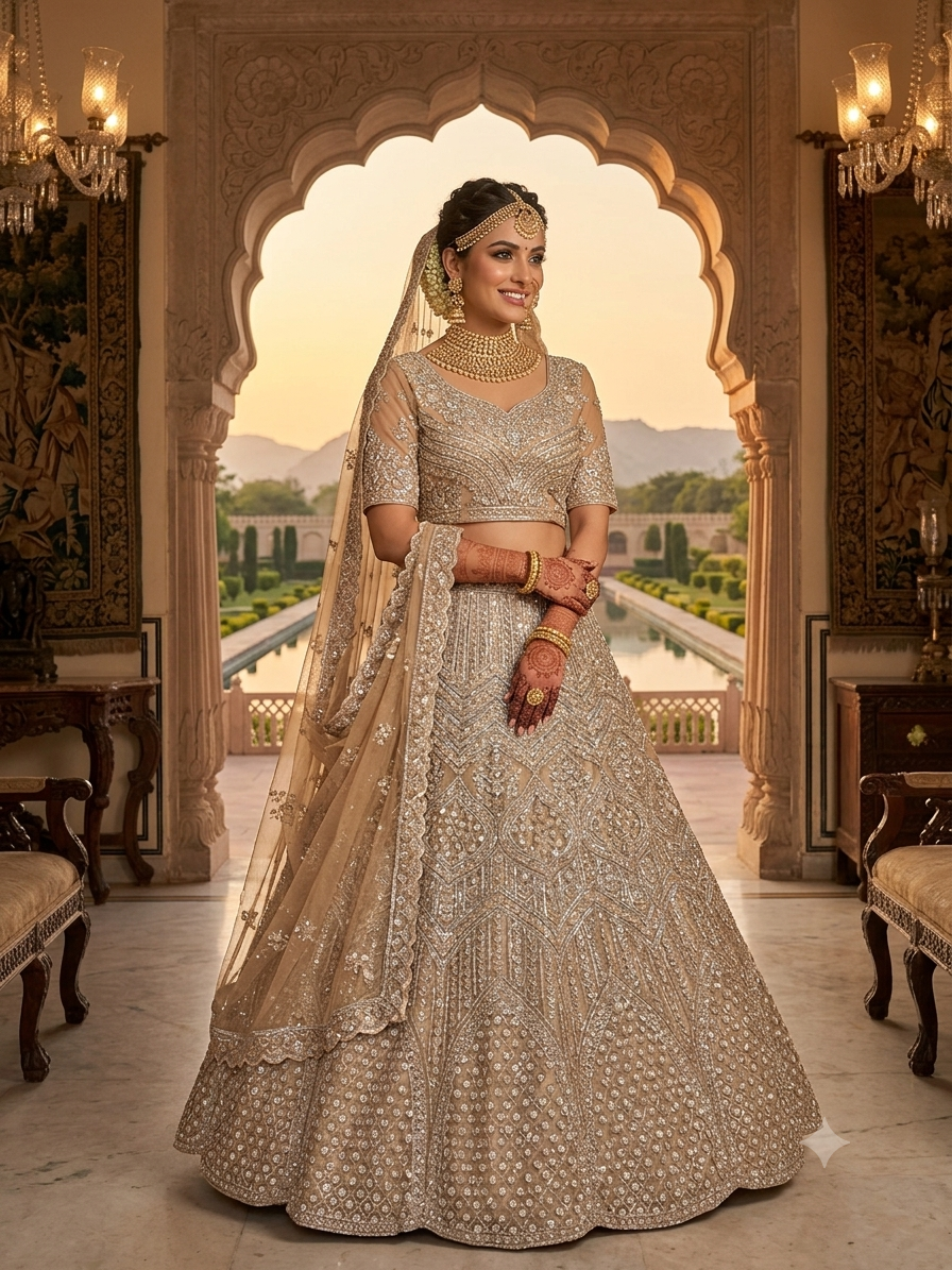 Heavy Embroidered Bridal Lehenga Choli