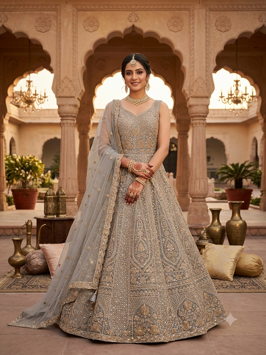 Heavy Embroidered Anarkali gown
