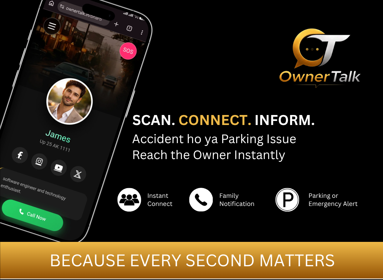 OwnerTalk QR Tag – Emergency Mein Aapka Digital Sahayak
